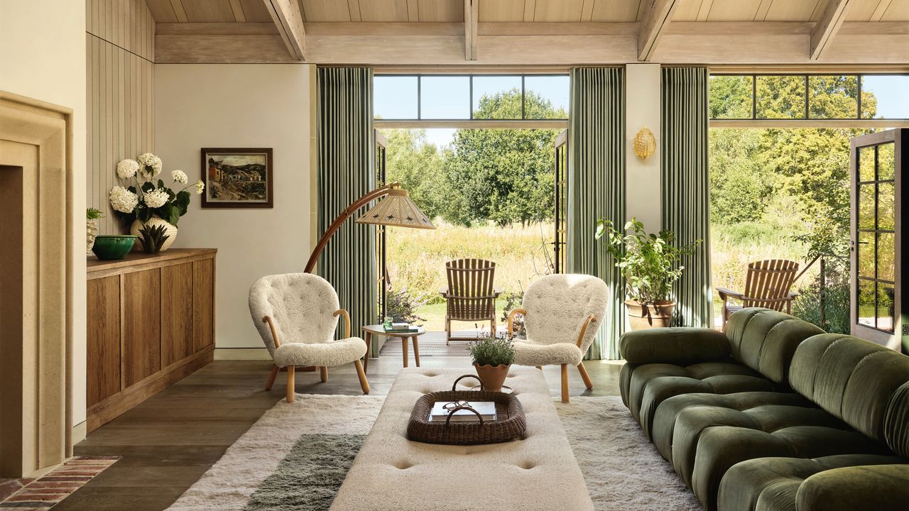 A timeless and peaceful wooden house with a crystal-clear chalk stream on its doorstep