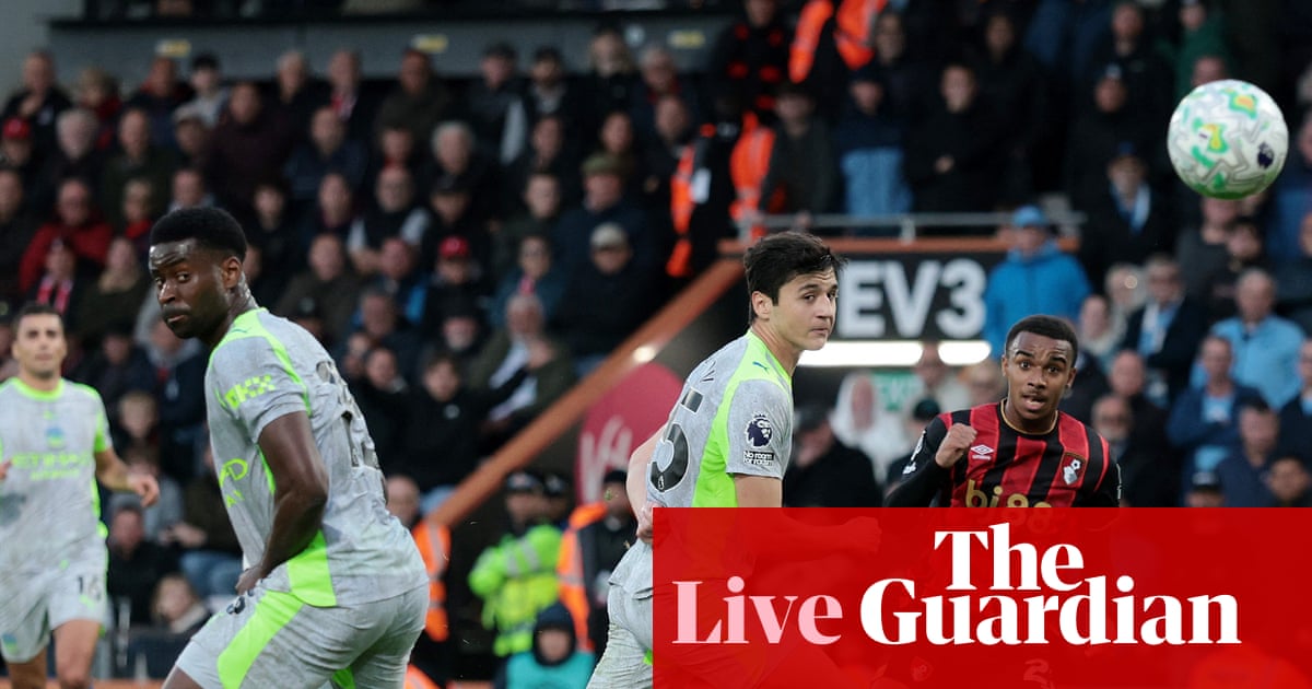 Bournemouth v Manchester City: Arsenal can win Premier League if visitors slip up as Guardiola heads for exit – live | Premier League