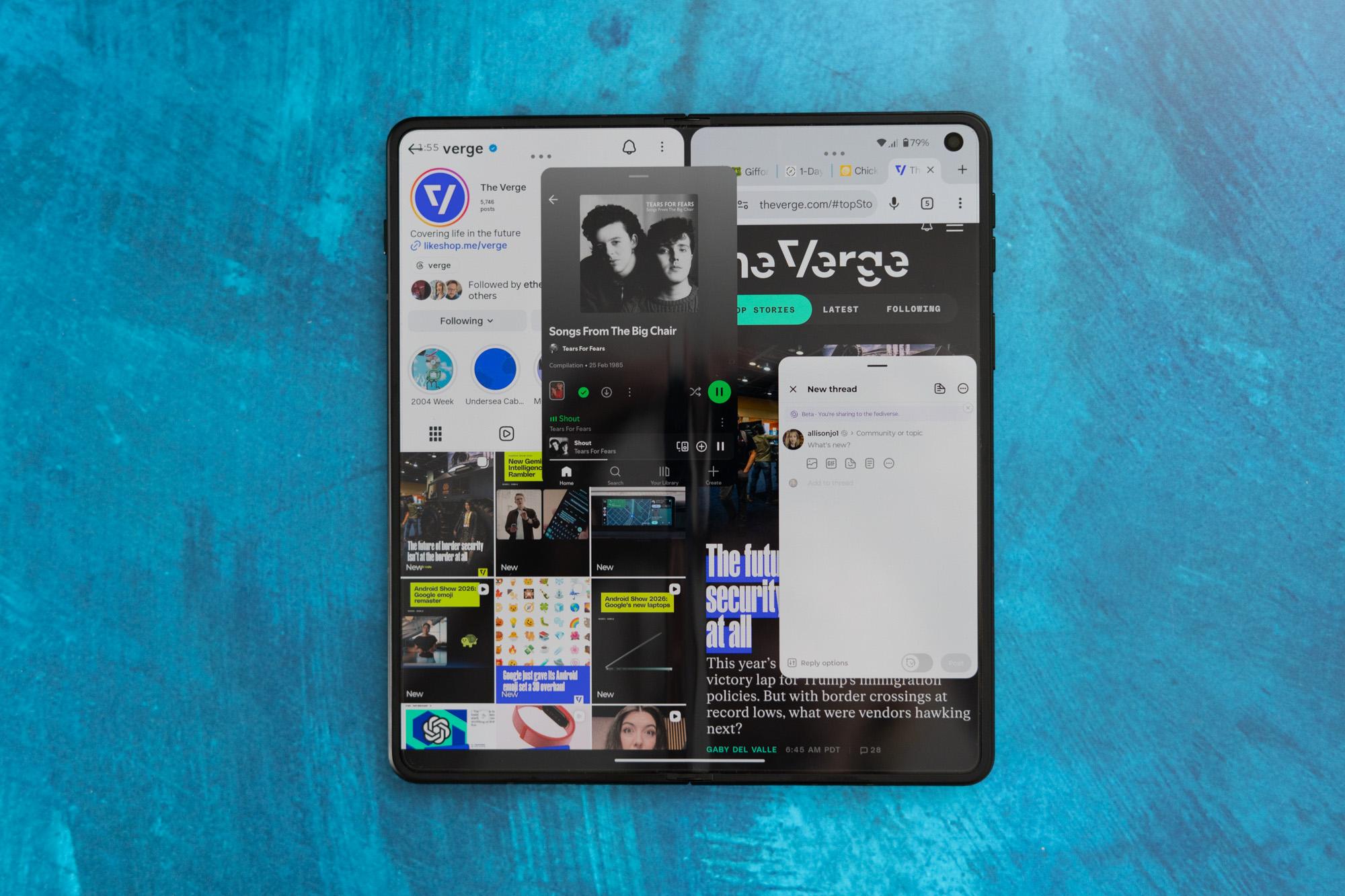 Motorola Razr Fold showing inner screen