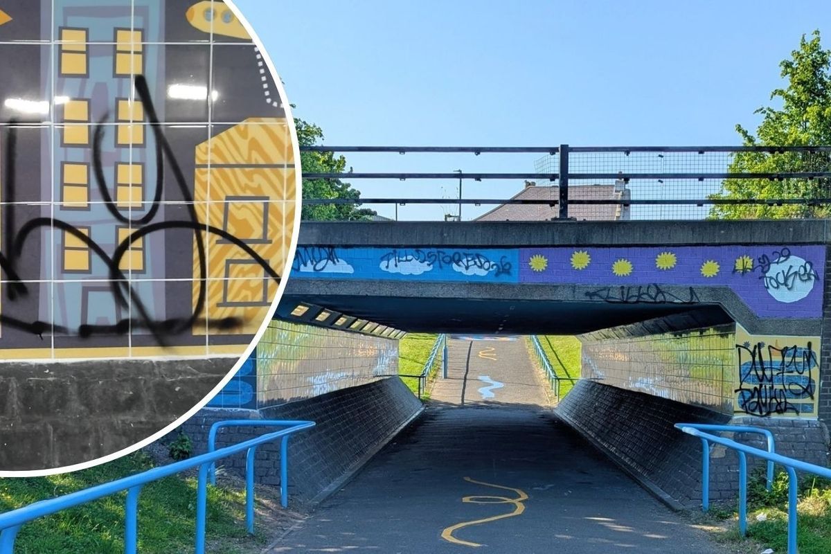 A Byker underpass has been vandalised