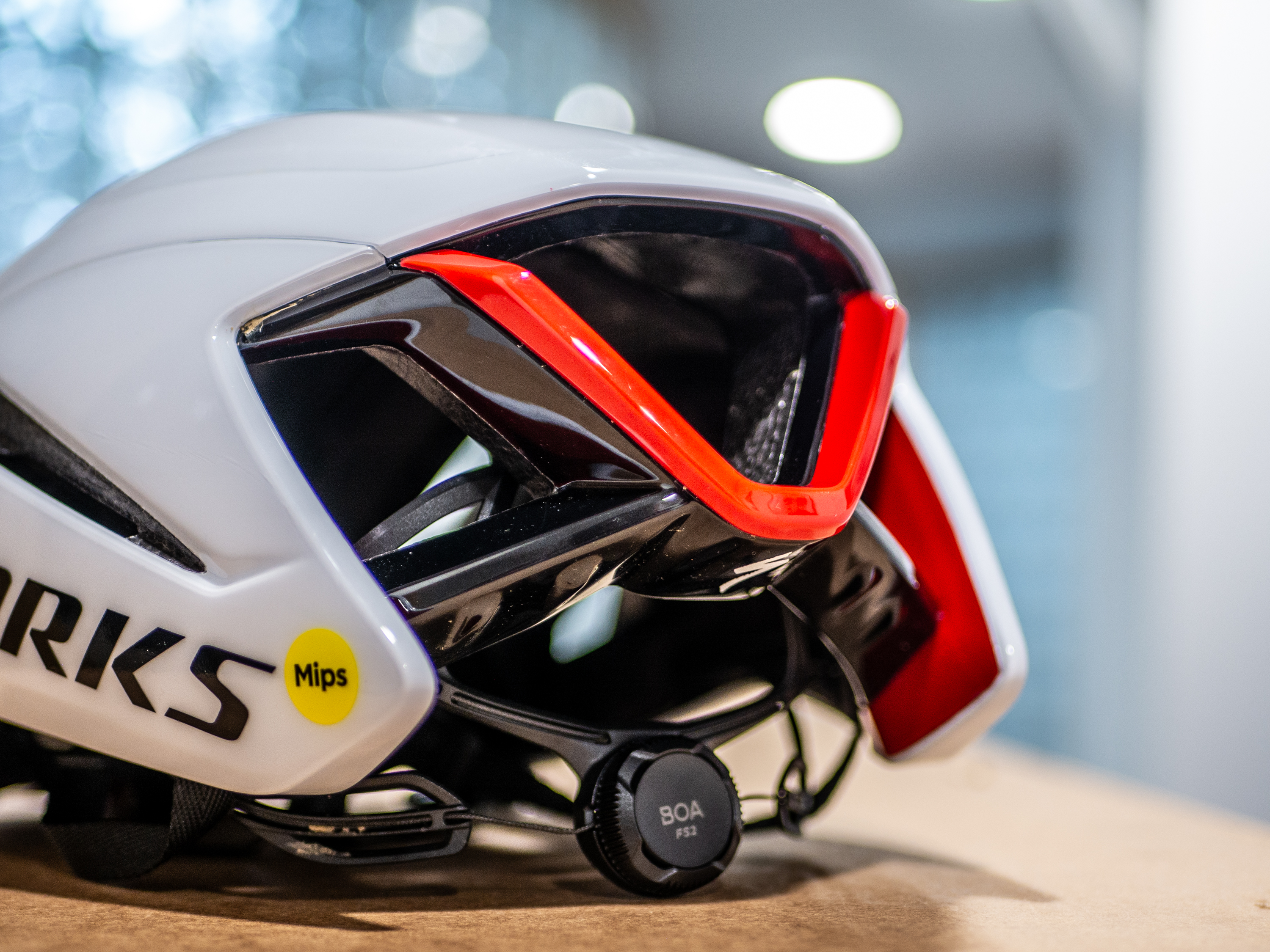 A detail shot of the Specialized Evade 4 helmet