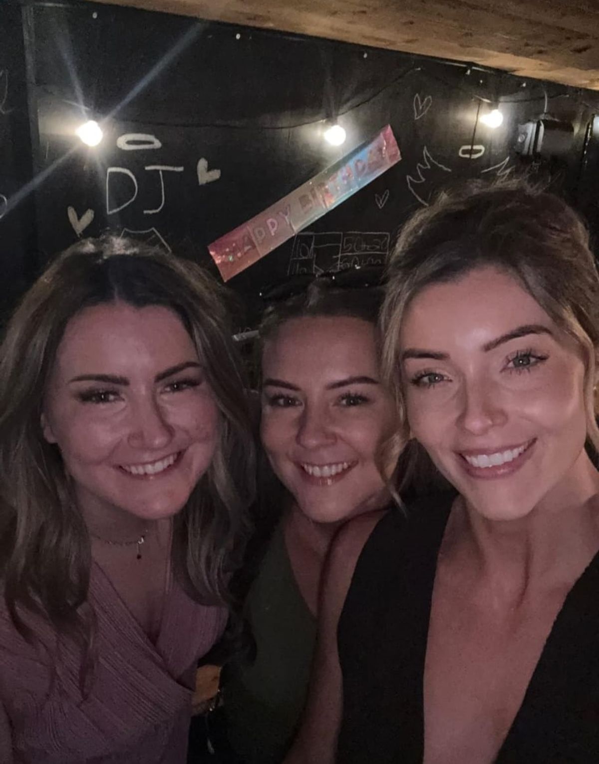 Ciara (left) with her friends Becky and Caroline, who will be joining her for the challenge