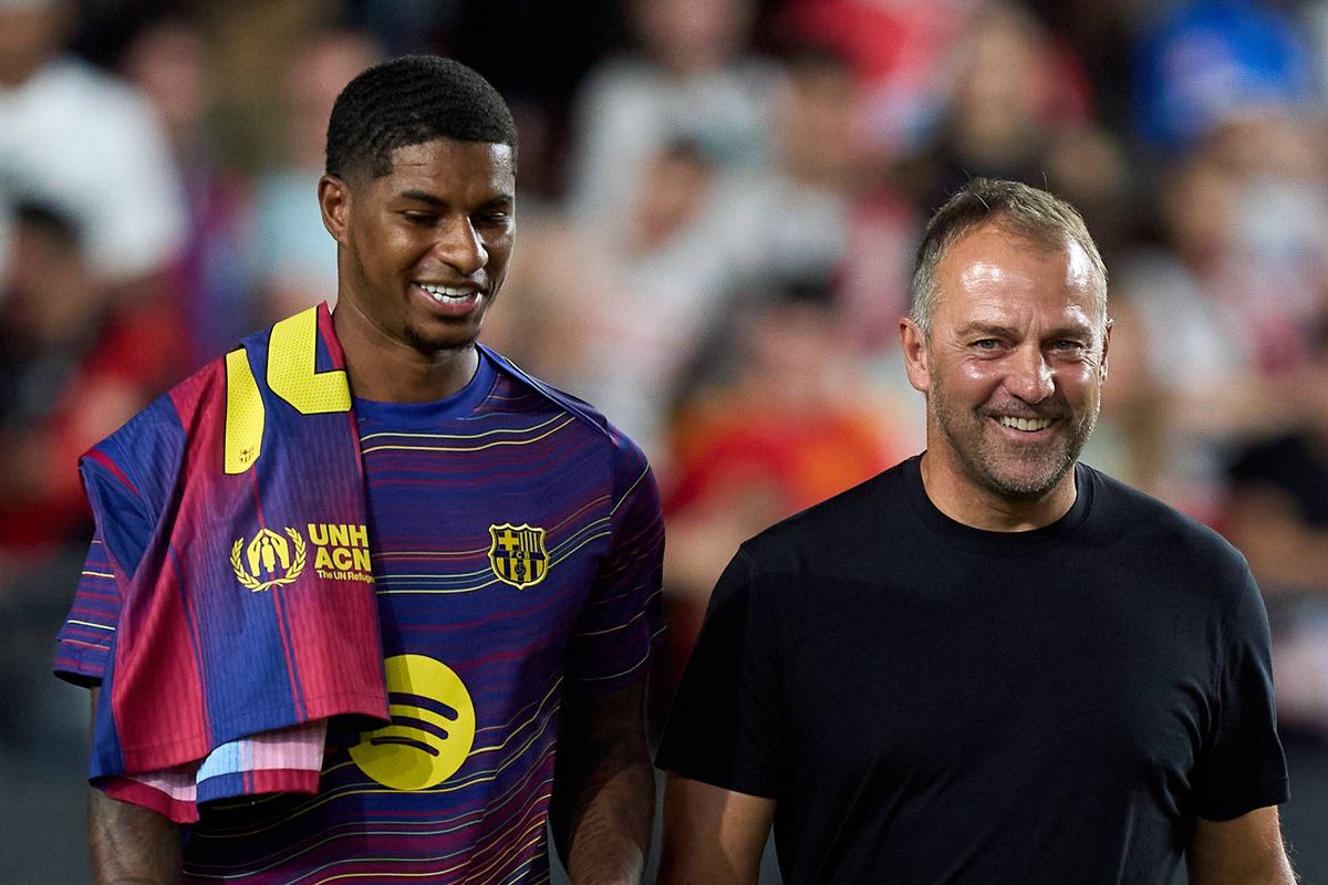Marcus Rashford and Hansi Flick
