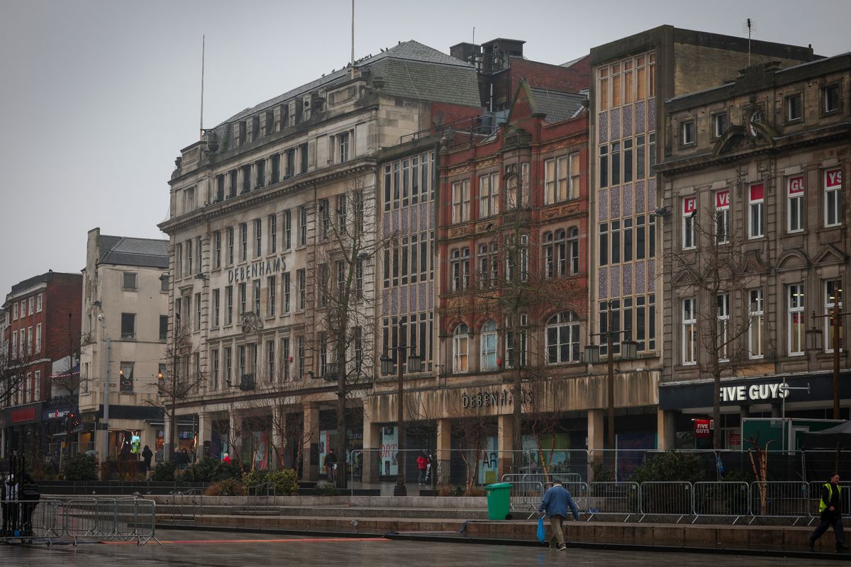 Pictured is the disused Debenhams building in Long Row, Nottingham city centre