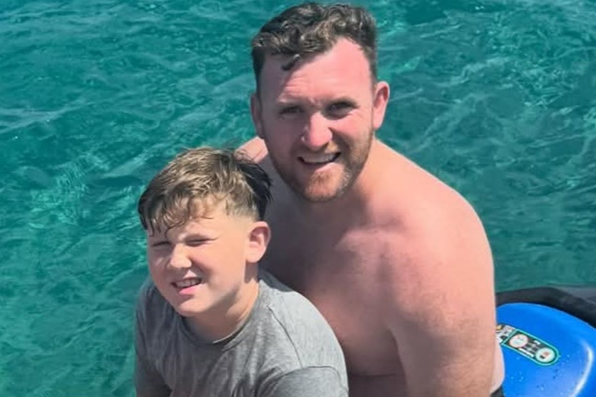 Stephan Lewis, 37, with son Connor