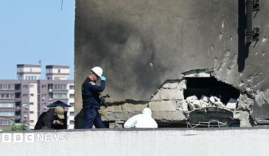 Nato criticises Russia's 'reckless behaviour' after drone hits Romanian apartments, injuring two