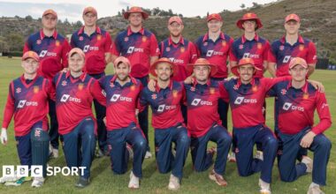 Jersey cricket team pose for a photo