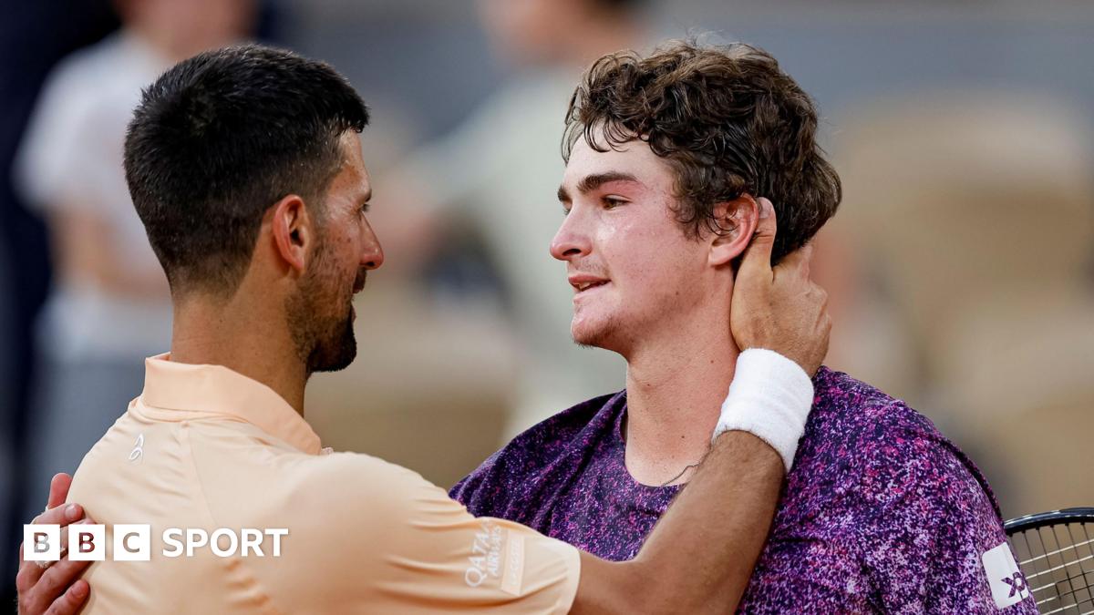 Novak Djokovic and Joao Fonseca share a warm embrace after their French Open match