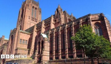The sandstone masonry of the Liverpool Anglican Cathedral