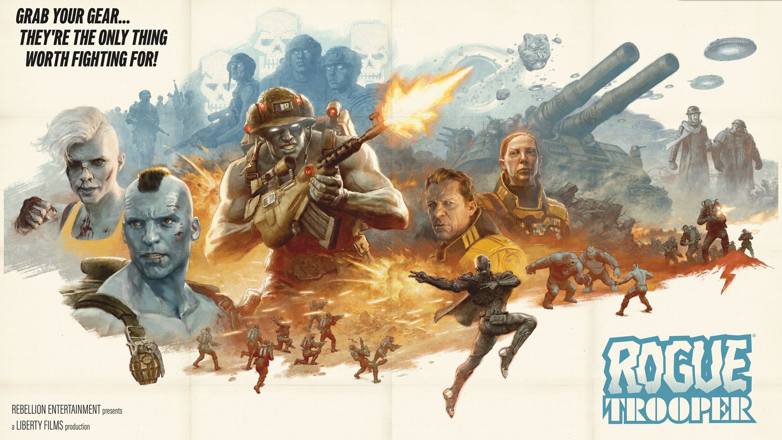 Rogue Trooper movie poster, a painted comic book like film poster
