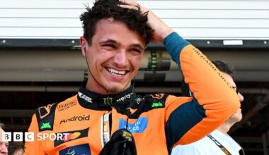 McLaren's Lando Norris during Miami Grand Prix sprint qualifying