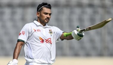 BAN vs PAK - Najmul Hossain Shanto walks down the track to extend hot streak in Test cricket