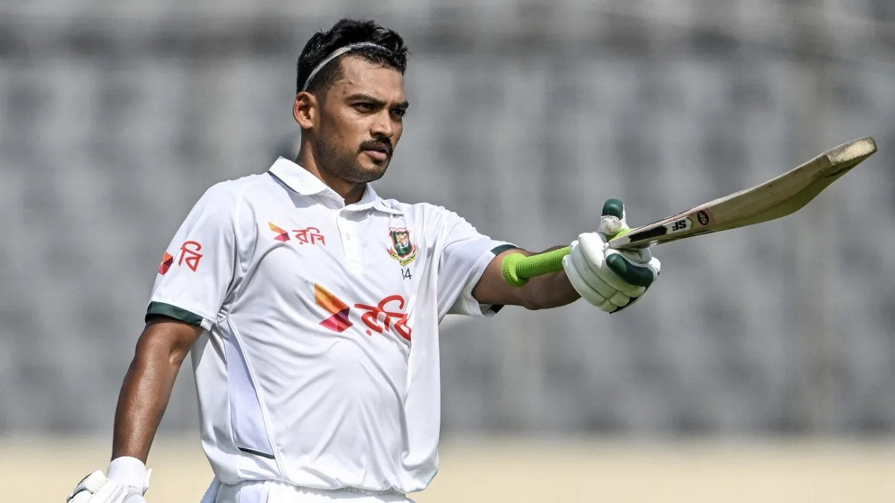 BAN vs PAK - Najmul Hossain Shanto walks down the track to extend hot streak in Test cricket