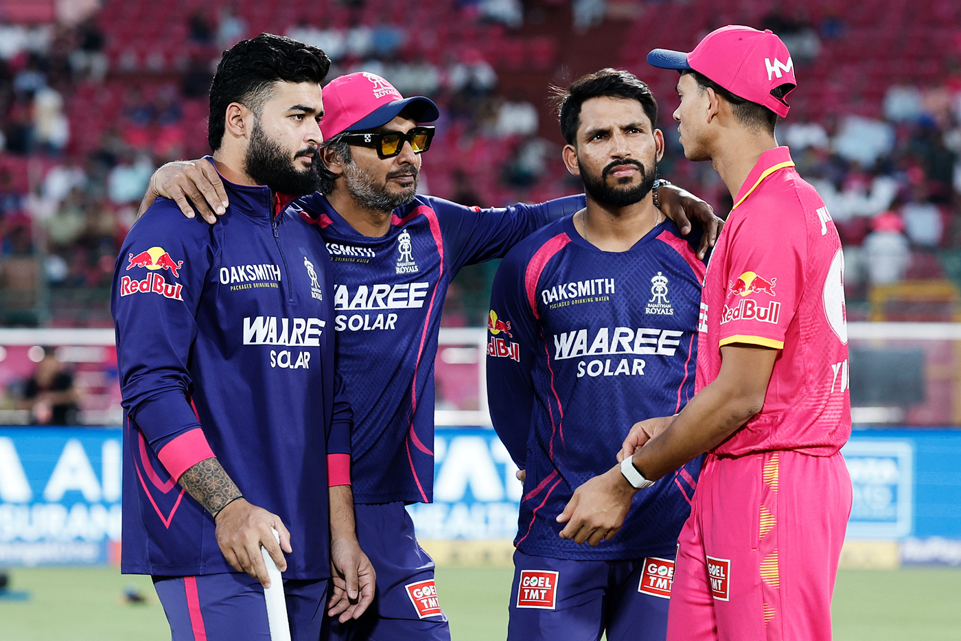 The brains trust: Parag, coach Kumar Sangakkara, Dhruv Jurel and Yashasvi Jasiwal are part of the decision-making group at Rajasthan Royals The brains trust: Parag, coach Kumar Sangakkara, Dhruv Jurel and Yashasvi Jasiwal are part of the decision-making group at Rajasthan Royals