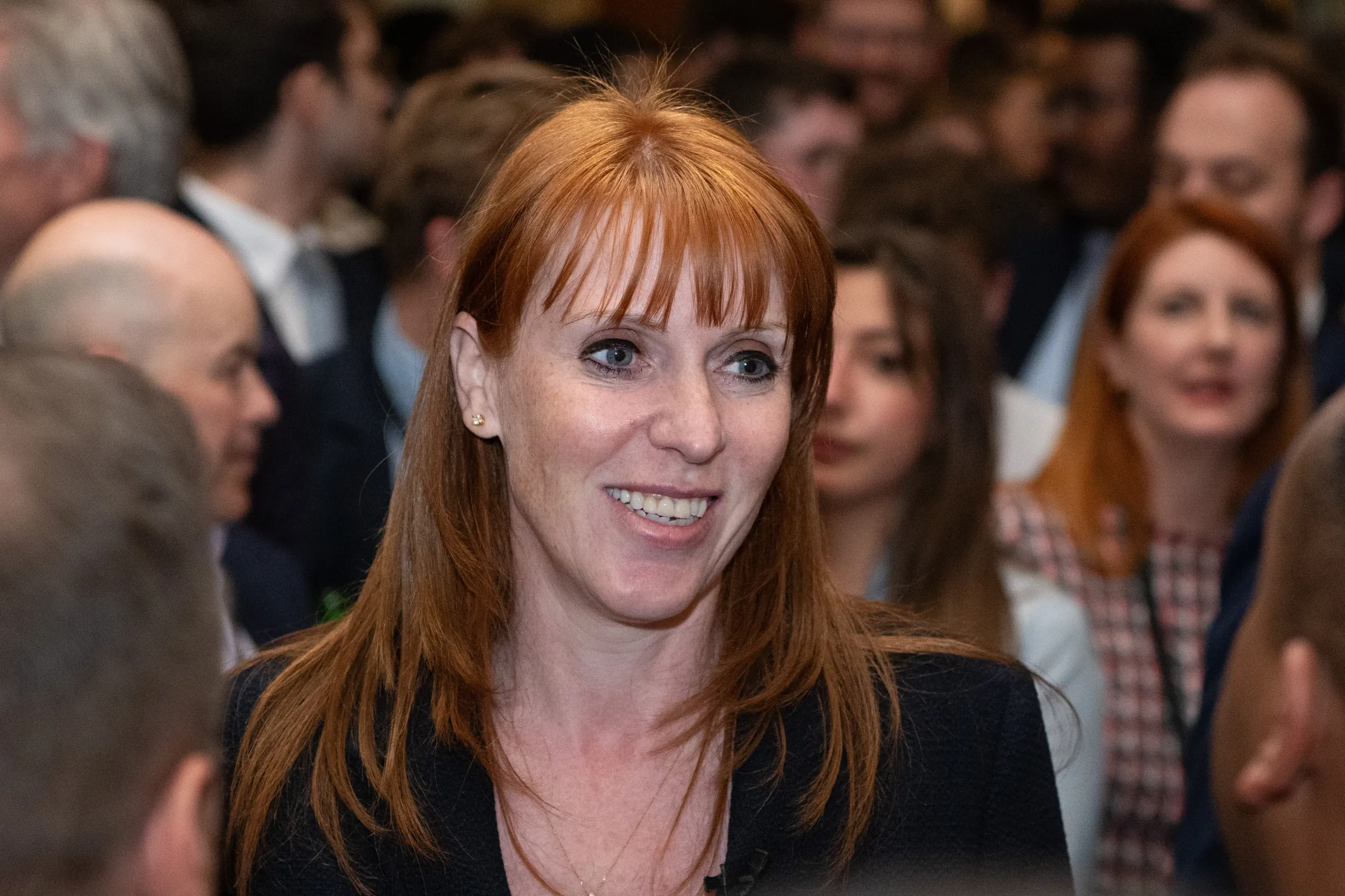 Angela Rayner, former UK Deputy Prime Minister, smiles during the National Growth Debate in London.
