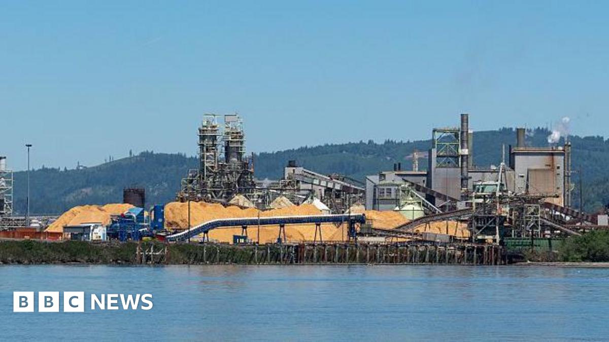 A paper plant in Longview, Washington, seen from the water