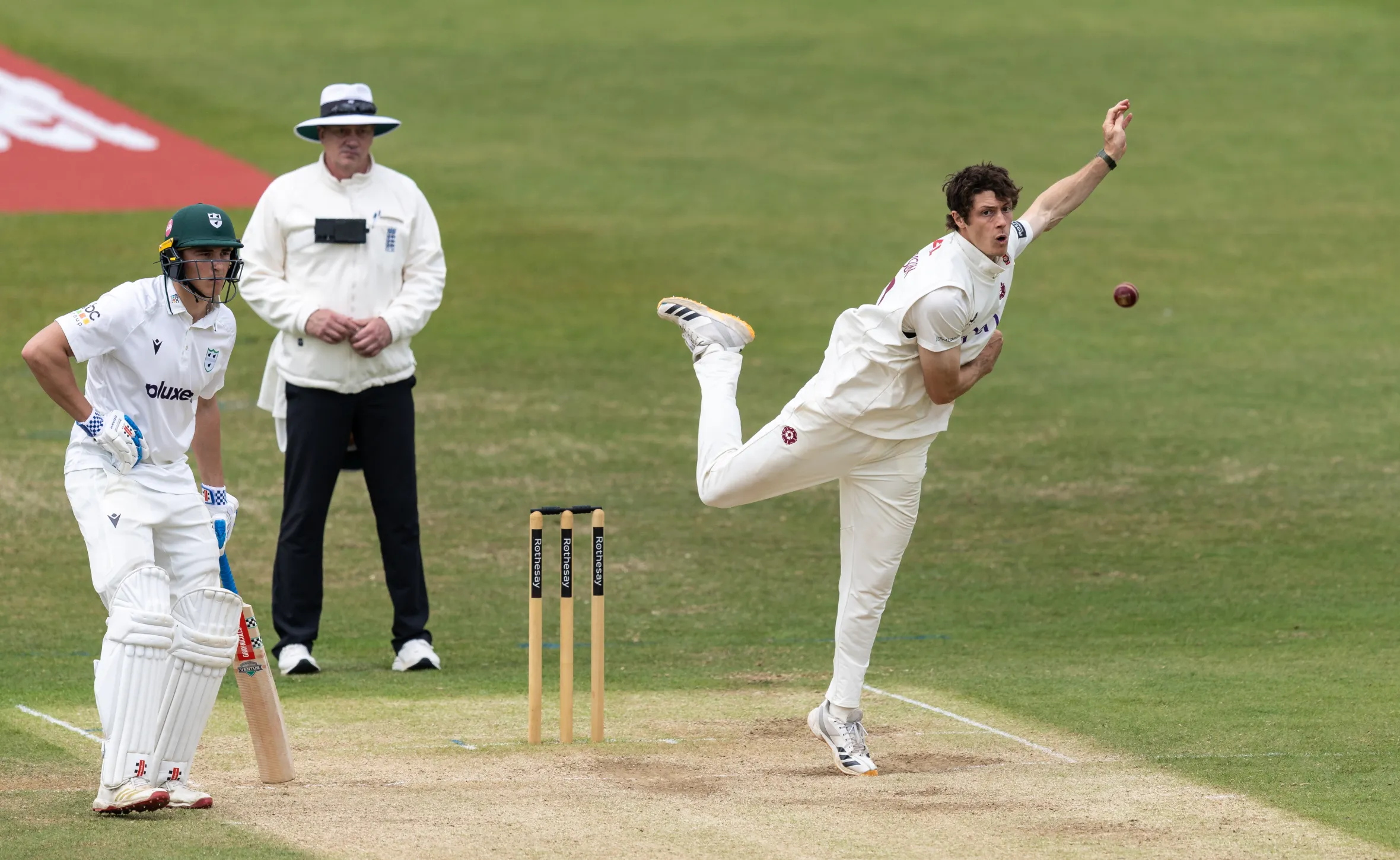 Calvin Harrison of Northamptonshire bowls during the Rothesay County Championship.