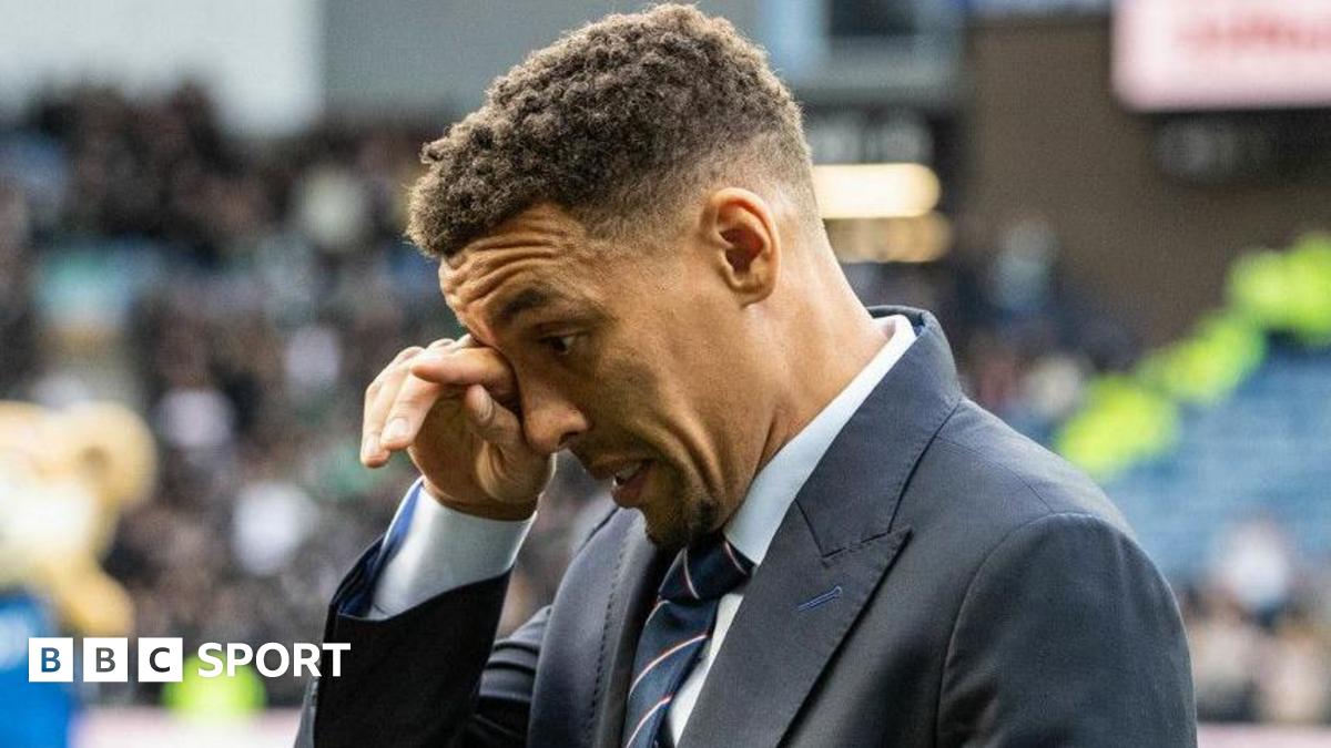 James Tavernier greets Rangers supporters at Ibrox