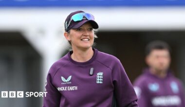 Sarah Taylor smiles during practice