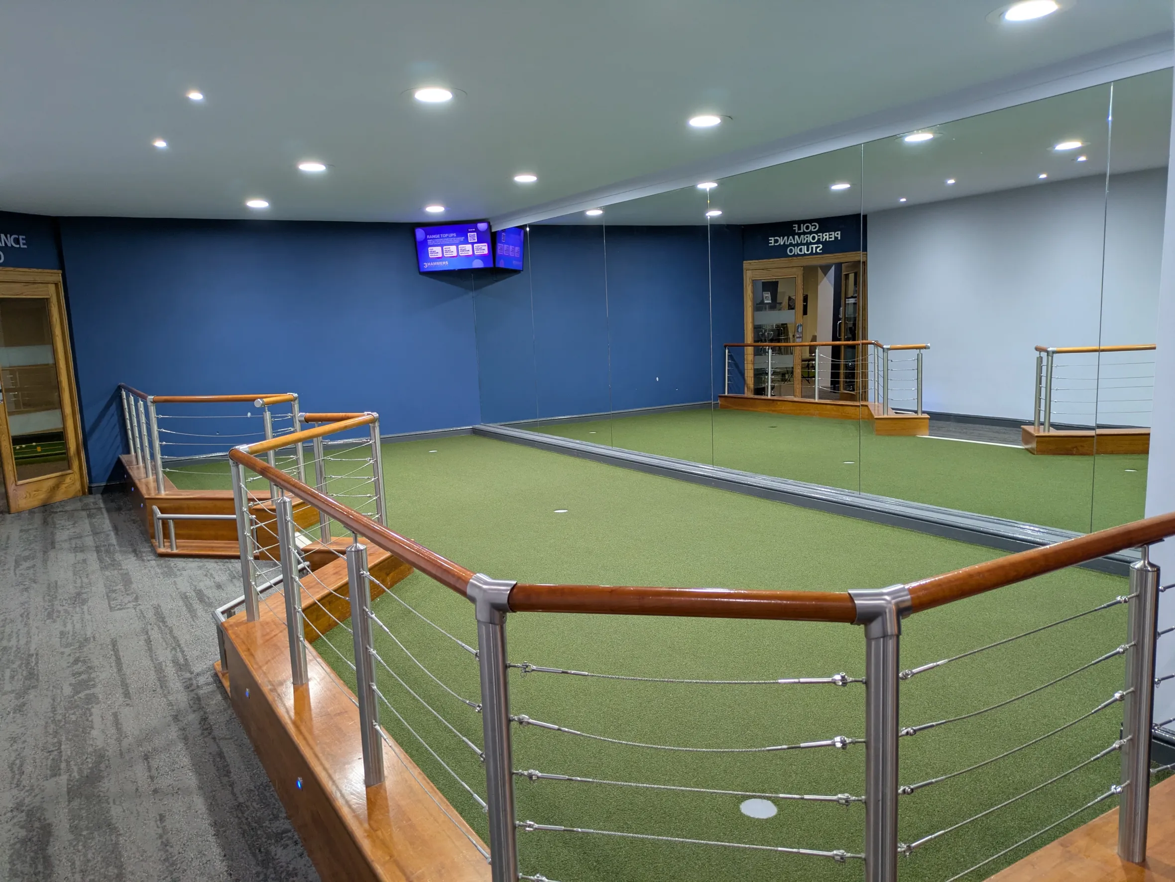Interior of 3 Hammers Golf Complex in Wolverhampton.