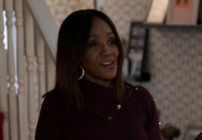 Denise Fox, Penny Branning, Vinny Panesar and Eve and Suki Panesar-Unwin in EastEnders