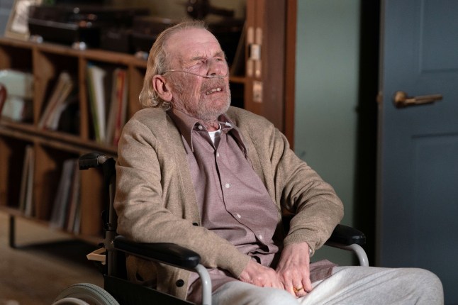 Eddie sat in a wheelchair in EastEnders