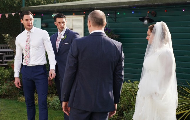 Ross confronts Zack in front of Mark and Vicki in EastEnders
