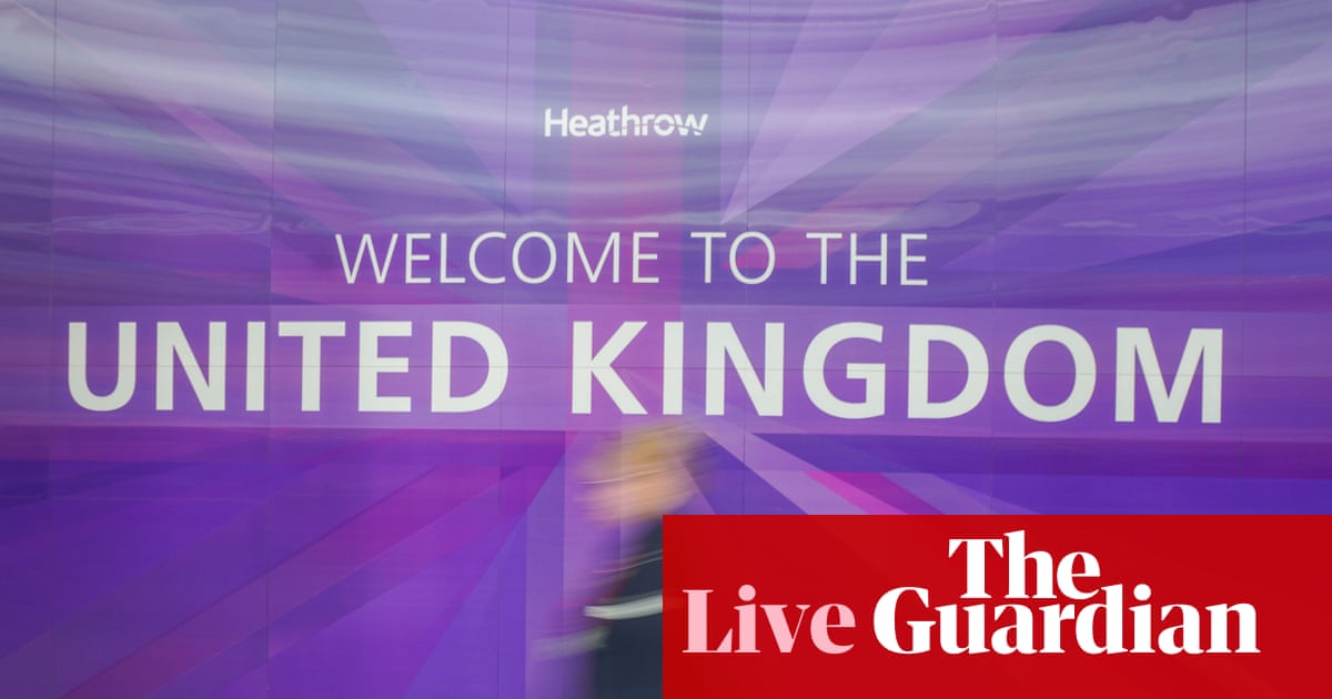 Net migration into UK almost halved in 2025, official figures show – politics live | Politics