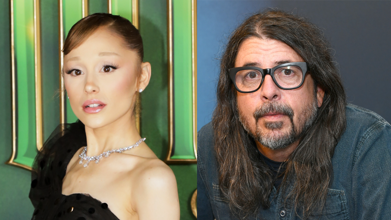 Ariana Grande at the Wicked: For Good premiere and Dave Grohl in a studio