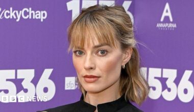 Margot Robbie attends the "1536" West End Opening Night at The Ambassadors Theatre on May 12, 2026 in London, England.