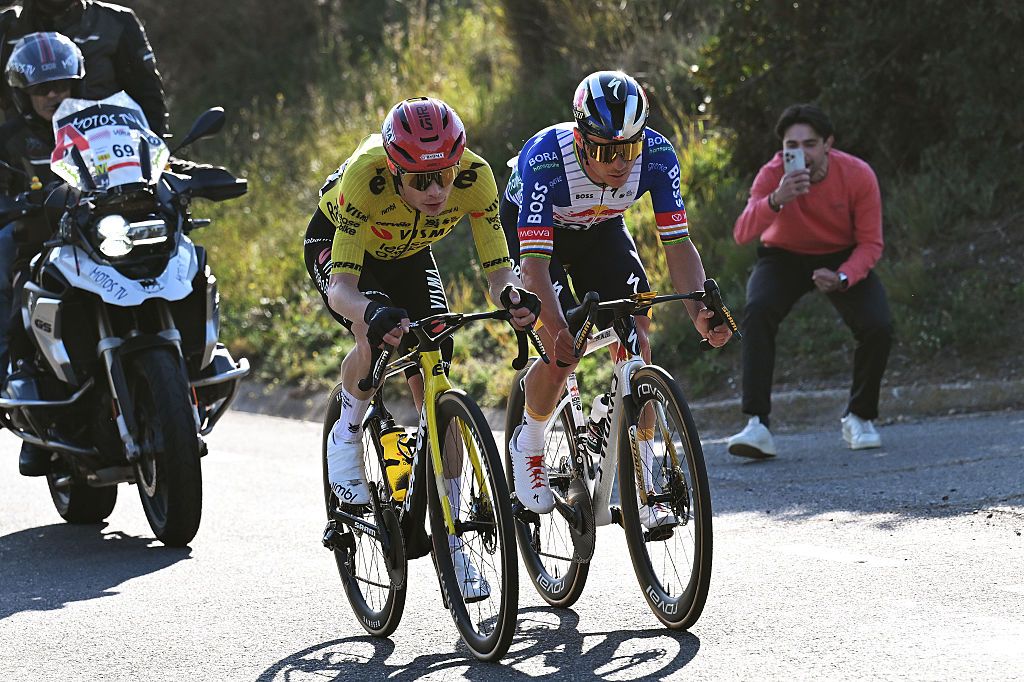 VILA-SECA, SPAIN - MARCH 25: (L-R) Jonas Vingegaard of Denmark and Team Visma