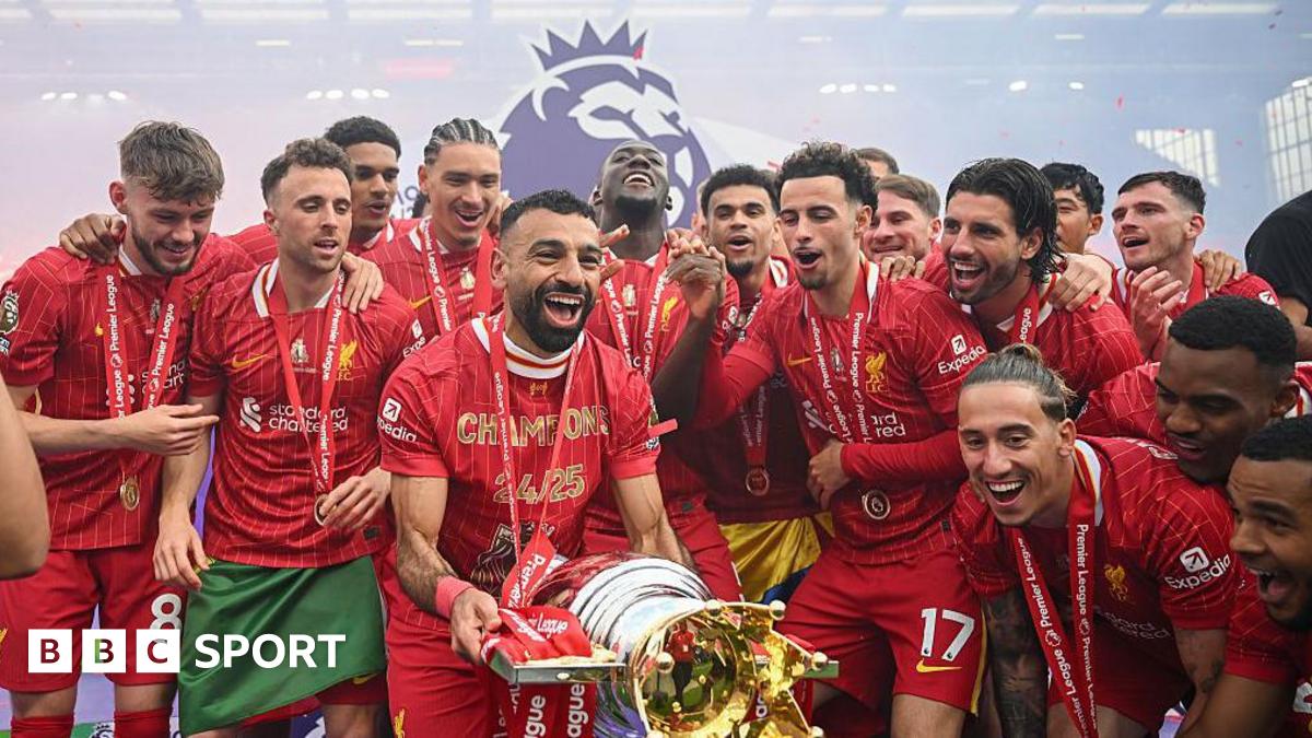 Liverpool celebrate winning the Premier League in 2025