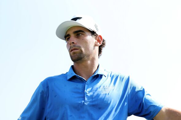Joaquin Niemann looks on in an LIV Golf tournament Joaquin Niemann looks on in an LIV Golf tournament