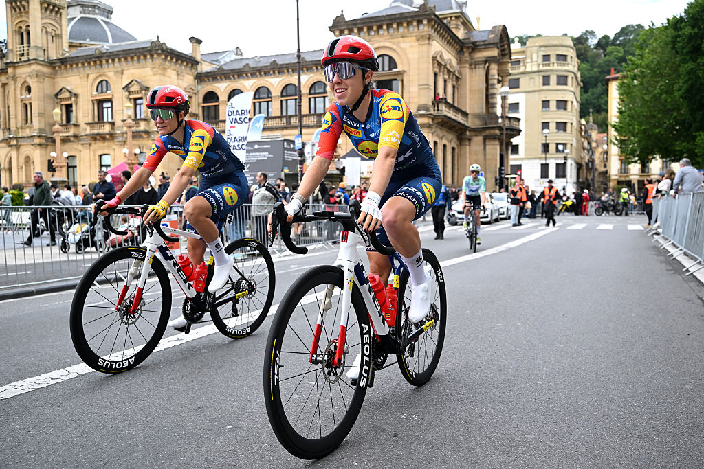 Van Anrooij riding to the start of a race