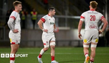 Ulster players look dejected after the game