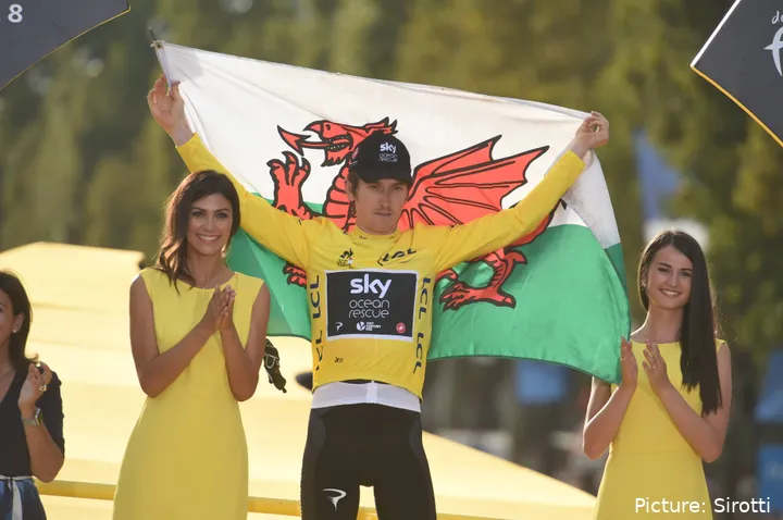 Geraint Thomas in the Maillot Jaune