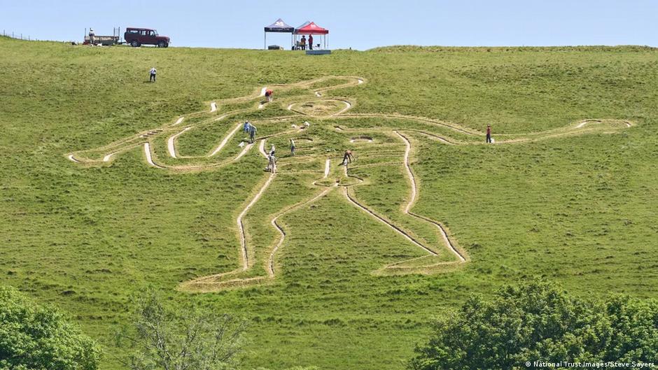UK re-chalks Dorset's famed and feisty Cerne Abbas Giant