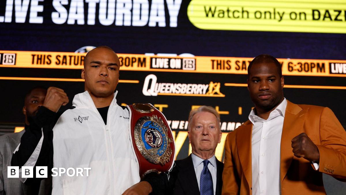 Fabio Wardley (left) and Daniel Dubois (right) stand side-by-side and hold up a fist