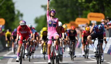 Elisa Balsamo (Lidl-Trek) celebrates victory in Caorle on stage 2 the 2026 Giro d'Italia Women