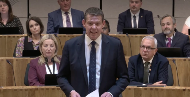 Rhun ap Iorwerth speaks in the Senedd