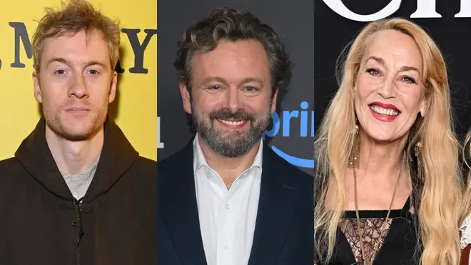 Other confirmed stars include (L to R) comedian James Acaster, actor Michael Sheen and model Jerry Hall.
