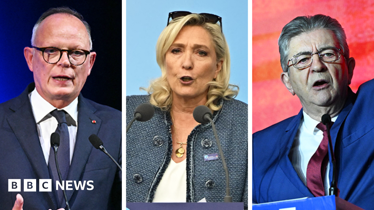 A composite image of three French politicians - with one woman flanked by two men
