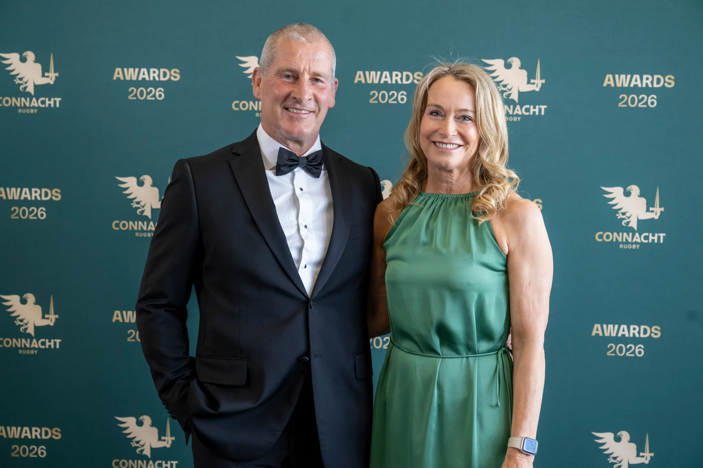 Stuart and Nina Lancaster at the Connacht Rugby Awards 2026.