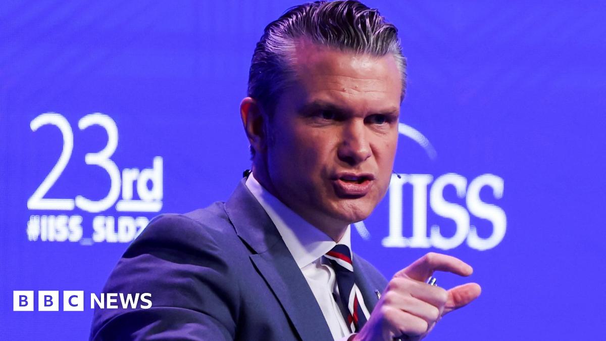 U.S. Secretary of Defense Pete Hegseth speaks at the IISS Shangri-La Dialogue security summit in Singapore, May 30, 2026