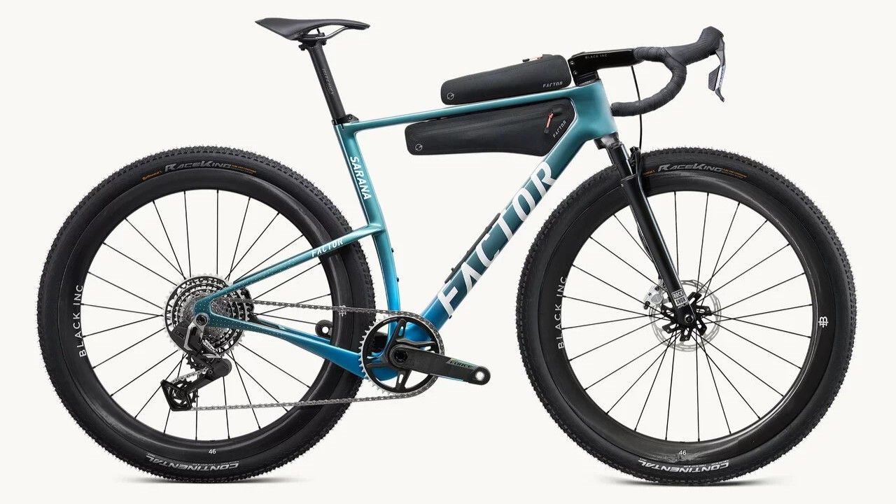 A blue Factor Sarana gravel bike