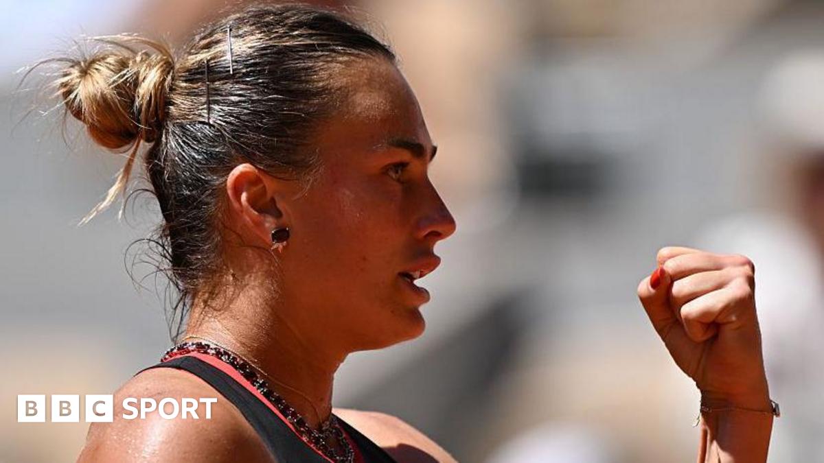 Aryna Sabalenka celebrates winning a point during her match against Jessica Bouzas Maneiro
