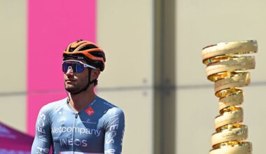 Filippo Ganna of Italy and Netcompany INEOS Cycling Team and a view of Trofeo Senza Fine prior to the 109th Giro d&amp;apos;Italia 2026, Stage 11