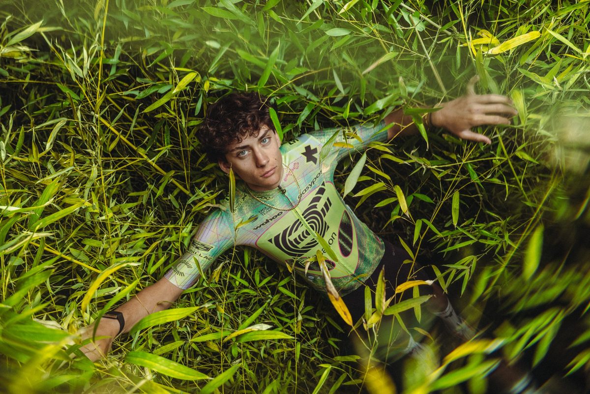 Man wearing EF Pro Cycling Giro d