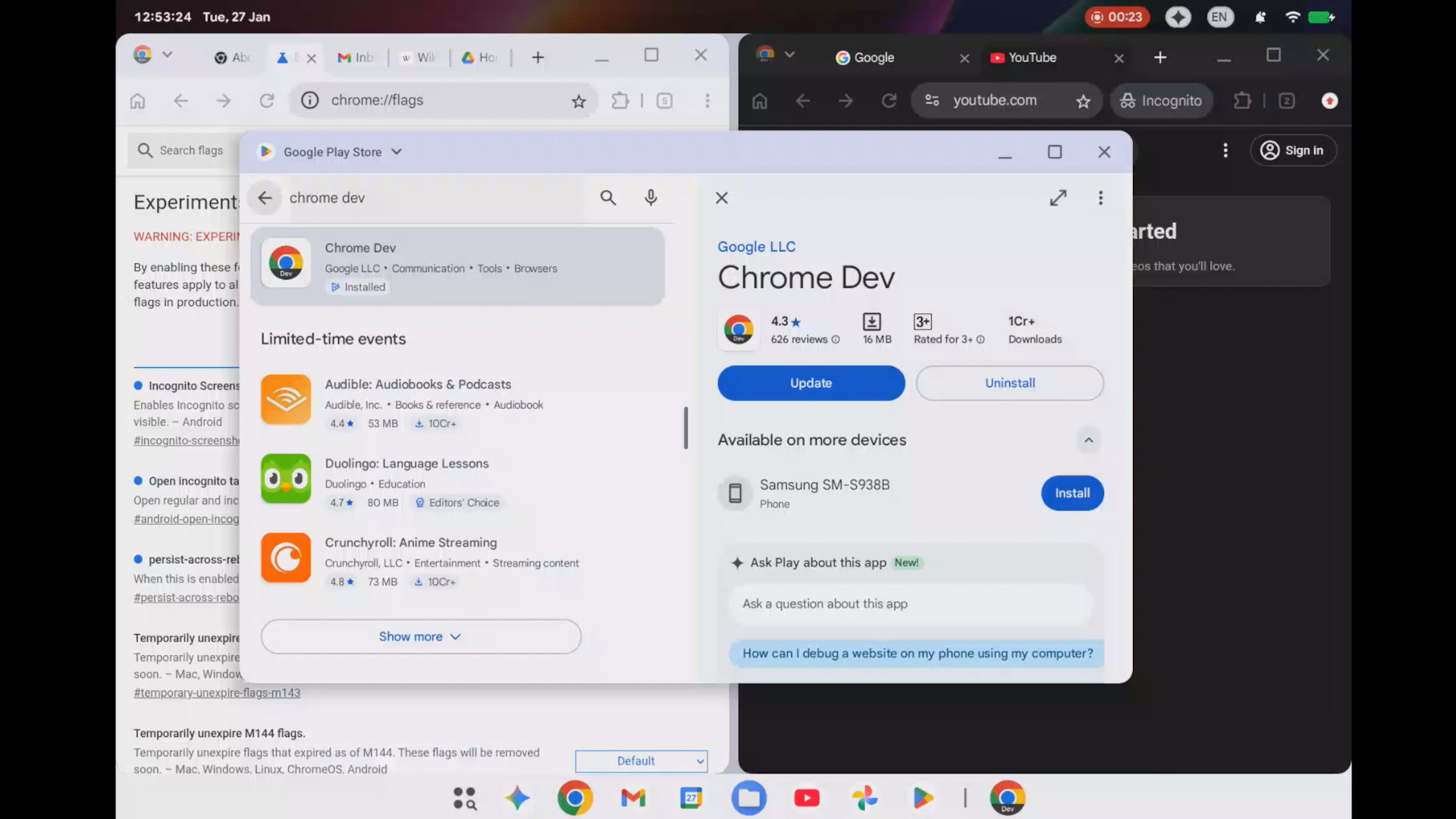 Aluminium OS Google bug report screenshot Aluminium OS Google bug report screenshot