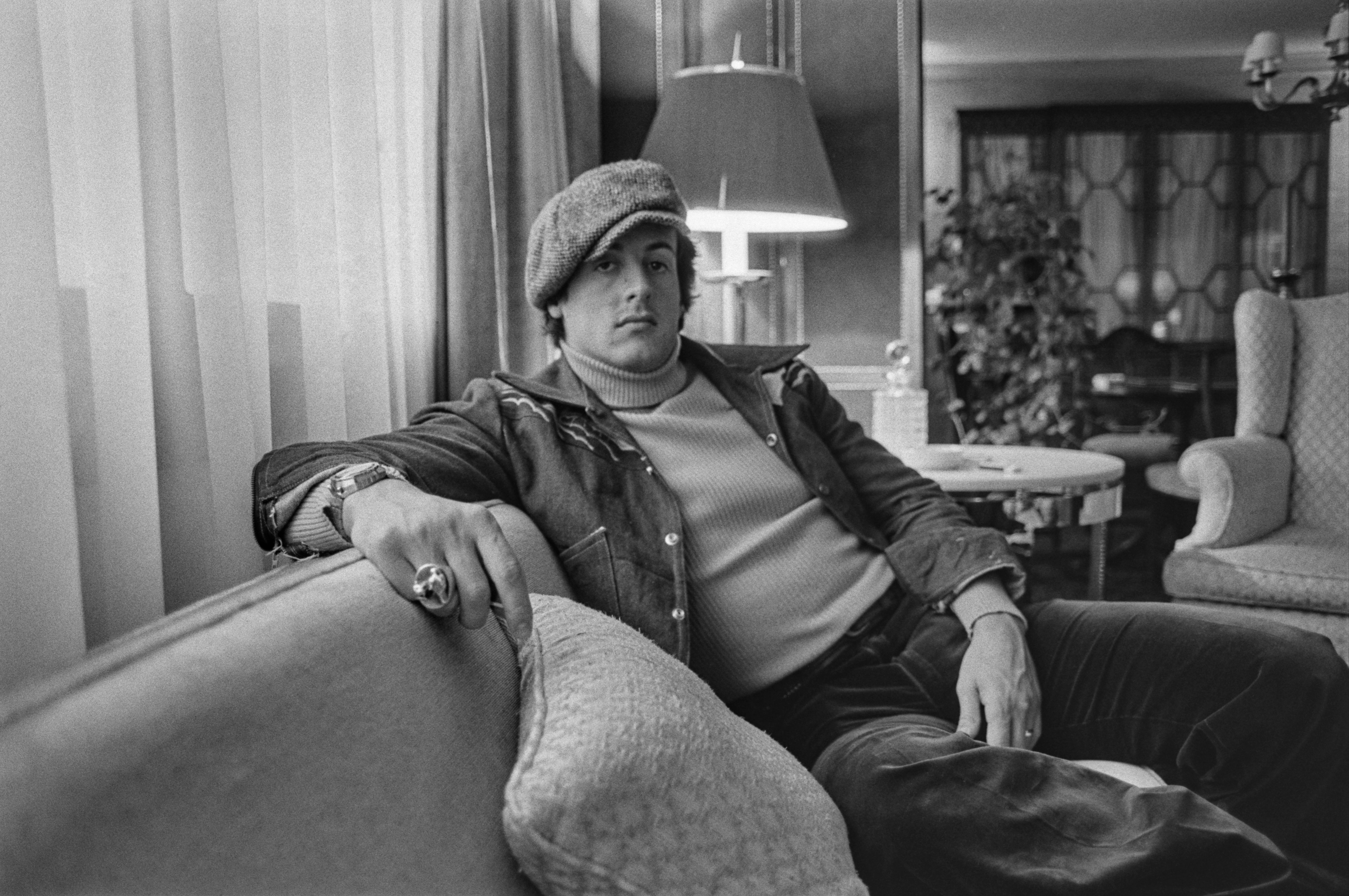 Stallone pictured a month before his Oscar win in 1977. He hasn’t forgotten his exchange with Chayefsky but said he didn’t let it define his experience